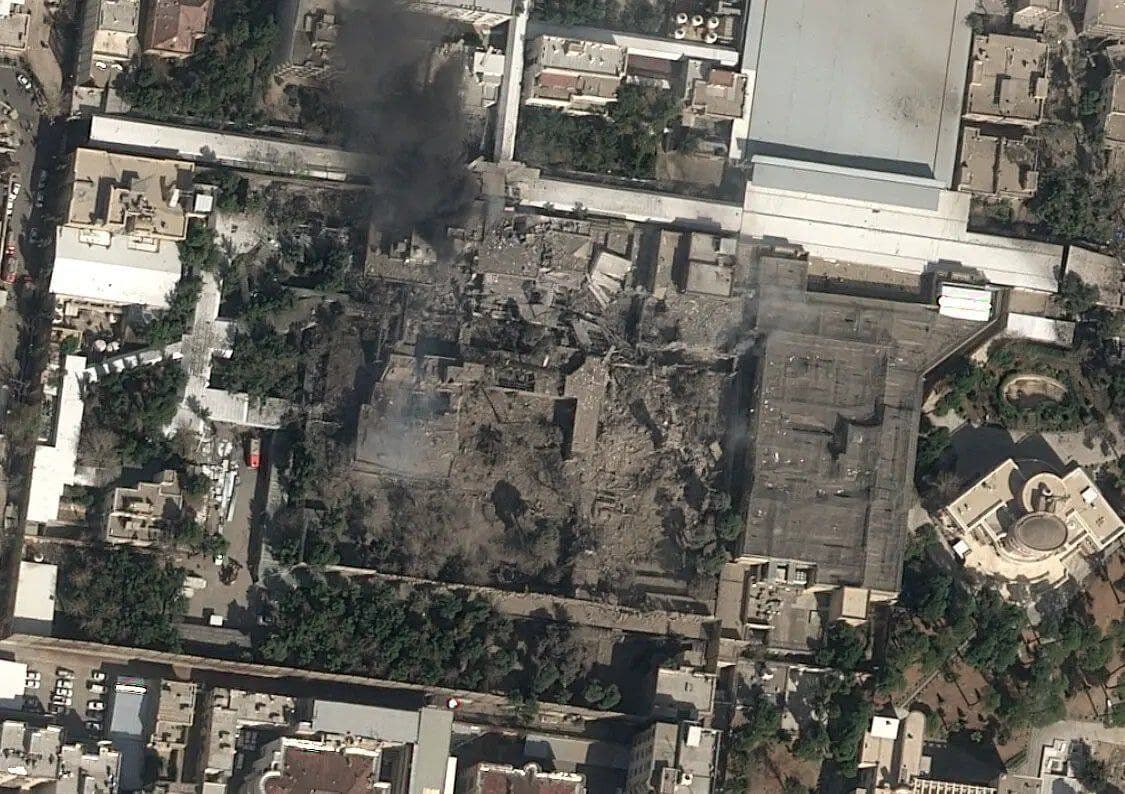 @Open Source Intel: NYT: Satellite imagery released today reportedly shows significant damage to the compound linked to Iran’s Supreme Leader, Ali Khamenei, in Tehran following an Israeli strike.