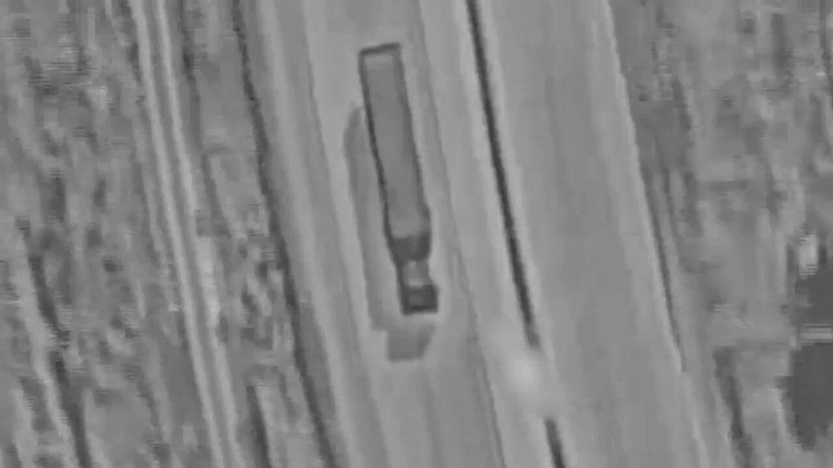 @Babak Taghvaee - The Crisis Watch: #Breaking: According to new footage released by the #IDF, Hermes 900 armed drones of the #Israel Air Force are being used to precisely target the drivers of trucks carrying ballistic missile launchers