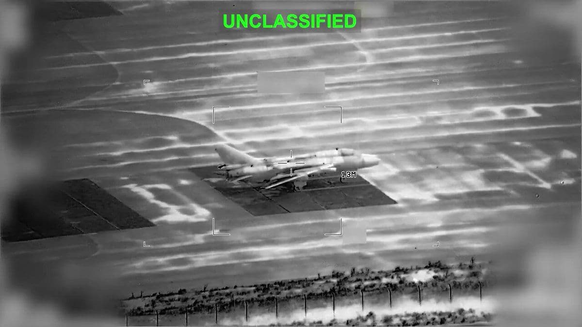@Babak Taghvaee - The Crisis Watch: #Breaking: Sukhoi Su-22M3/M4 fighter jets of the #IRGC Aerospace Force at its Seyyed al-Shuhada Airbase in #Shiraz, #Iran, were targeted by the #US Navy. Last night, footage of their destruction was r