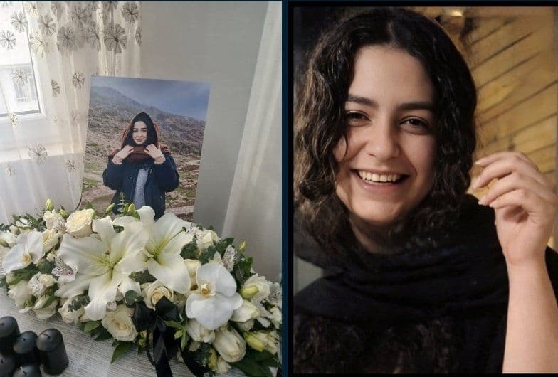 @Babak Taghvaee - The Crisis Watch: This 22-year-old girl, Nahal Ahou Ghalandari, from Khorramabad, was shot and killed by the security forces of the Islamic regime of Iran for participating in street celebrations following the eliminat