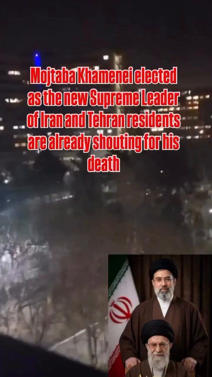 @Visegrád 24: BREAKING:
Ayatollah Mojtaba Khamenei was just officially selected to become the new Supreme Leader.
Iranians are already shouting for his death from their balconies and windows.