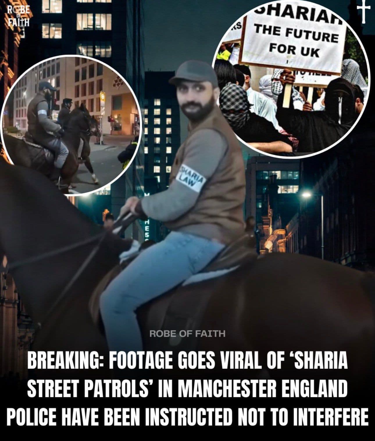 @Visegrád 24: Sharia Law patrols on horseback were allowed to charge anti-Khamenei protesters during a vigil held by Islamists in Manchester for Ayatollah Ali Khamenei
Why aren’t they deported from the UK?
Having