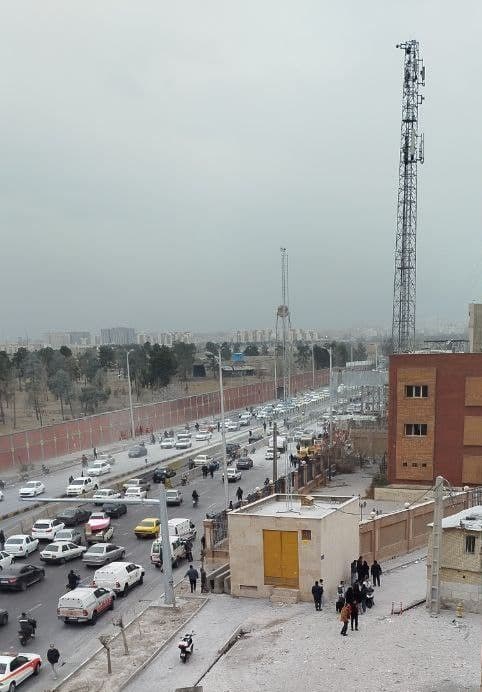 @Vahid Online: 'Location of the attack in West #Tehran'
Received images with description: 'Basij Saidi Highway, Dasht-e Ghayb intersection'
Contrary to the citizen's narrative who sent the last photo while passi