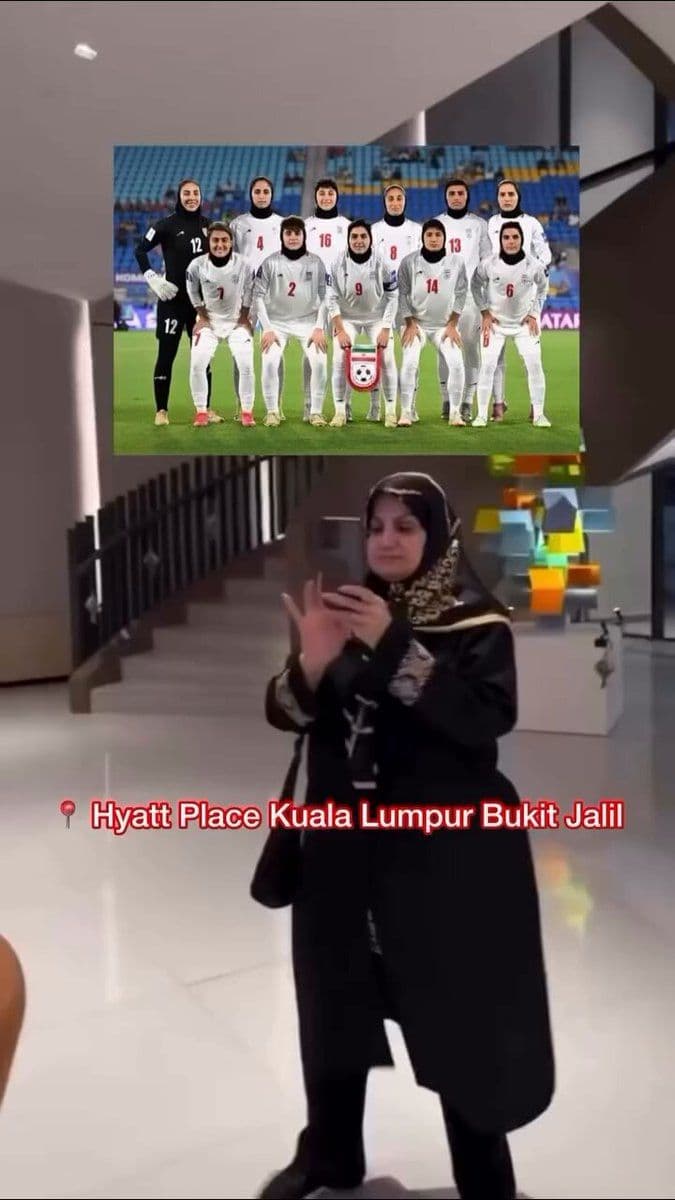 @𝐍𝐢𝐨𝐡 𝐁𝐞𝐫𝐠 🇮🇷 ✡︎: 🔴 BREAKING;
Some of the Iranian football players are at the Hyatt Place Hotel in Kuala Lumpur, Malaysia. Reportedly they are guarded by the regime. Others are in separate hotels.
Three players have