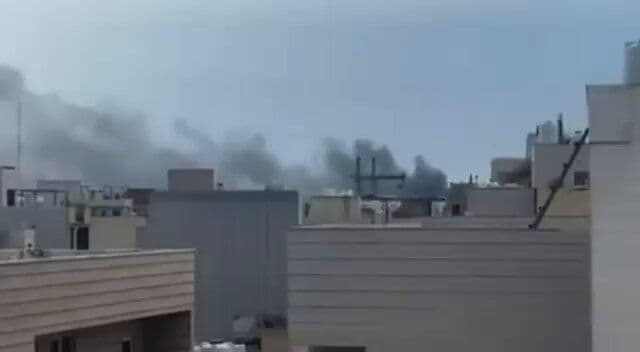 @🇮🇷LiveIranNews🇮🇱: 🚨 Bushehr's Imam Sadiq Base, belonging to the terrorist group IRGC, has been targeted in an attack. / At the same time, people's reports indicate that the missile depots of this group in Khormuj city
