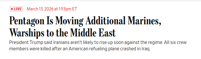 @Open Source Intel: The Pentagon is moving a Marine expeditionary unit and more warships to the Middle East, as Iran steps up its attacks in the Strait of Hormuz.
U.S. Secretary of War Pete Hegseth has approved a reque