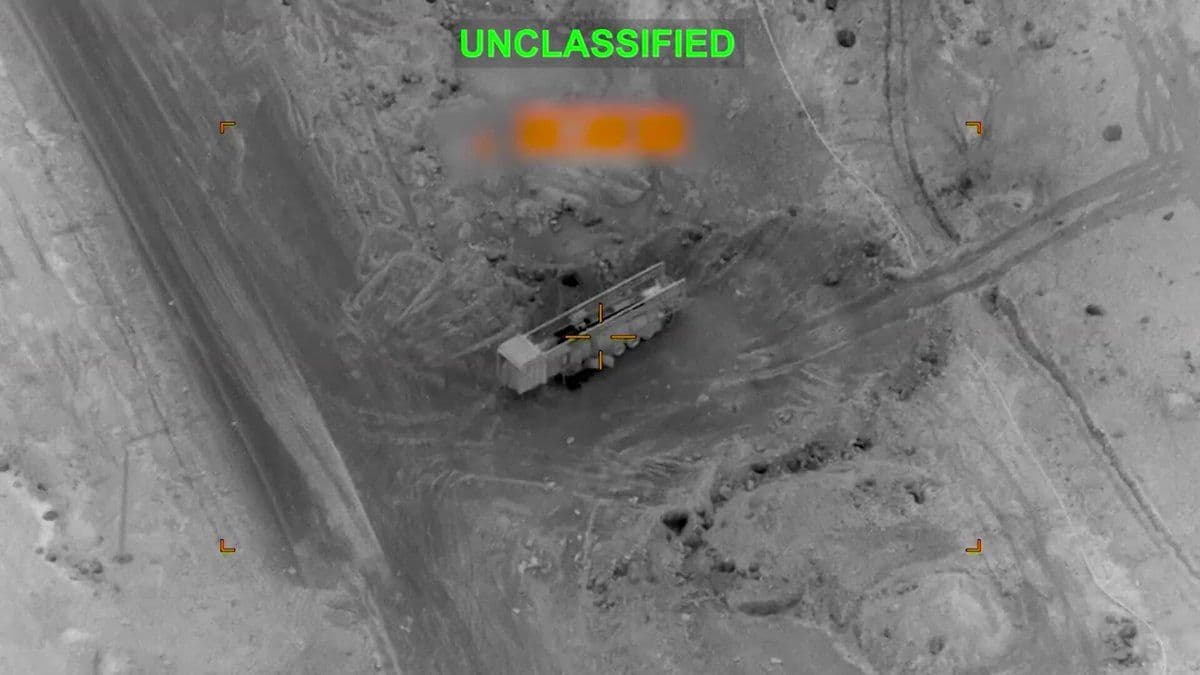 @Visegrád 24: The Pentagon has released new footage of U.S. airstrikes against two Iranian ballistic missile launchers and an Iranian Sukhoi Su-22 fighter-bomber jet