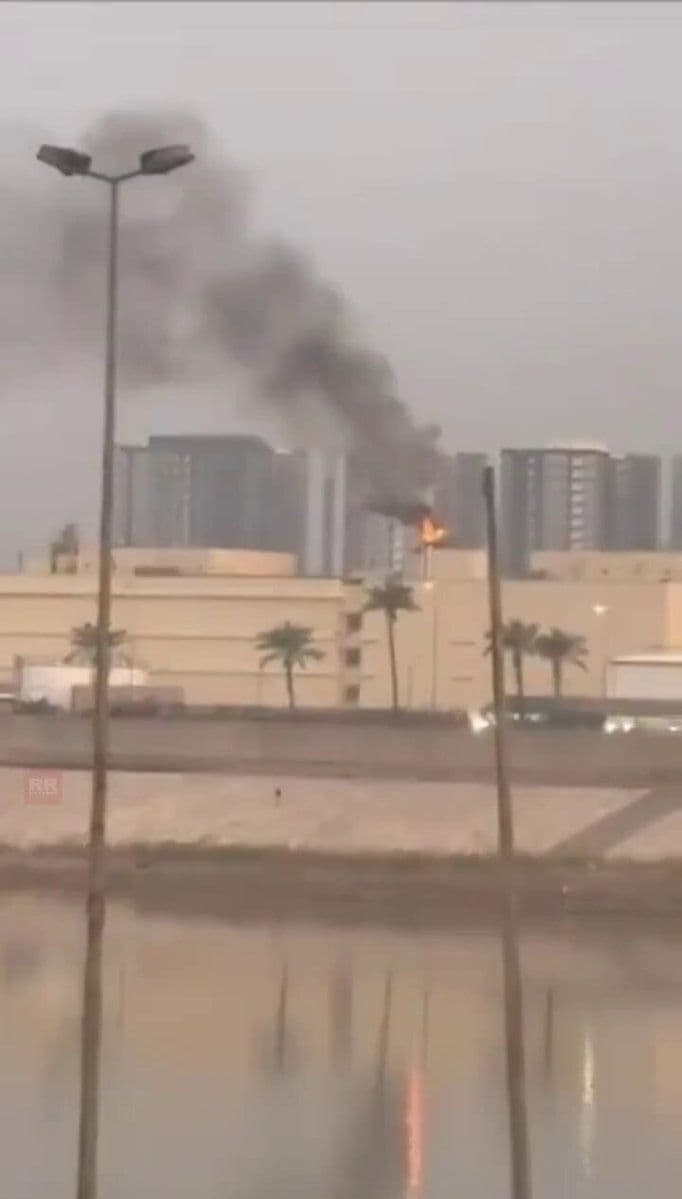 @Babak Taghvaee - The Crisis Watch: BREAKING: What was targeted and destroyed by IRGC one-way attack drones on the rooftop of the U.S. Embassy in Baghdad, Iraq, was not a C-RAM short-range air defense system. It was part of the anti-dro