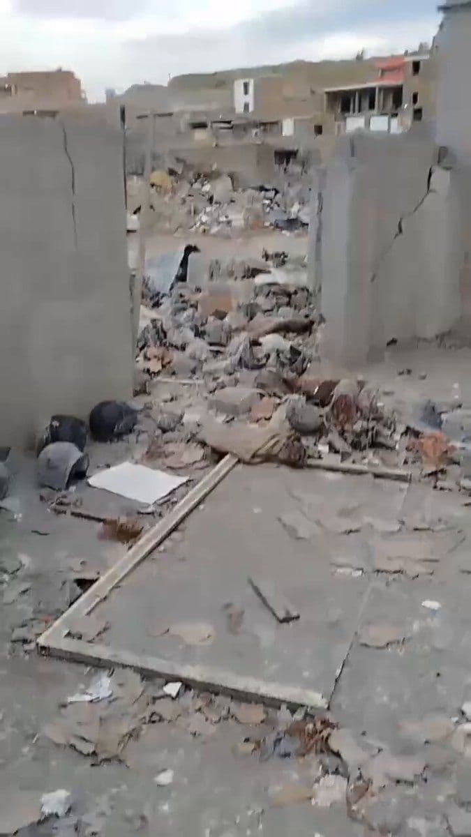 @🇮🇷LiveIranNews🇮🇱: 🚨What remains of the terrorist organization's headquarters of the Islamic Revolutionary Guard Corps in Abdanan / Published images show that after the attack on this headquarters in Abdanan, a large p