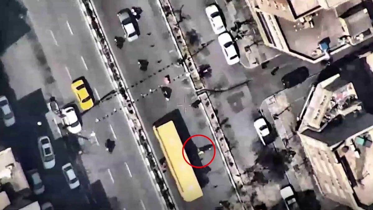 @Babak Taghvaee - The Crisis Watch: BREAKING: I have just received drone footage showing the moment the Israeli Air Force targeted and destroyed elements of the Basij paramilitary forces of the IRGC terrorist organization on Piroozi Str