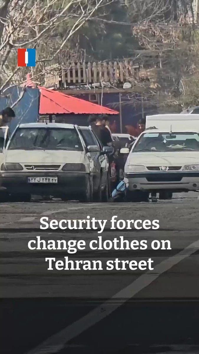@𝐍𝐢𝐨𝐡 𝐁𝐞𝐫𝐠 🇮🇷 ✡︎: In Tehran, basijis are now living out of their own cars because they've lost all their bases and safe houses.
Here they are changing clothes in the morning.
They're not even getting paid for this an