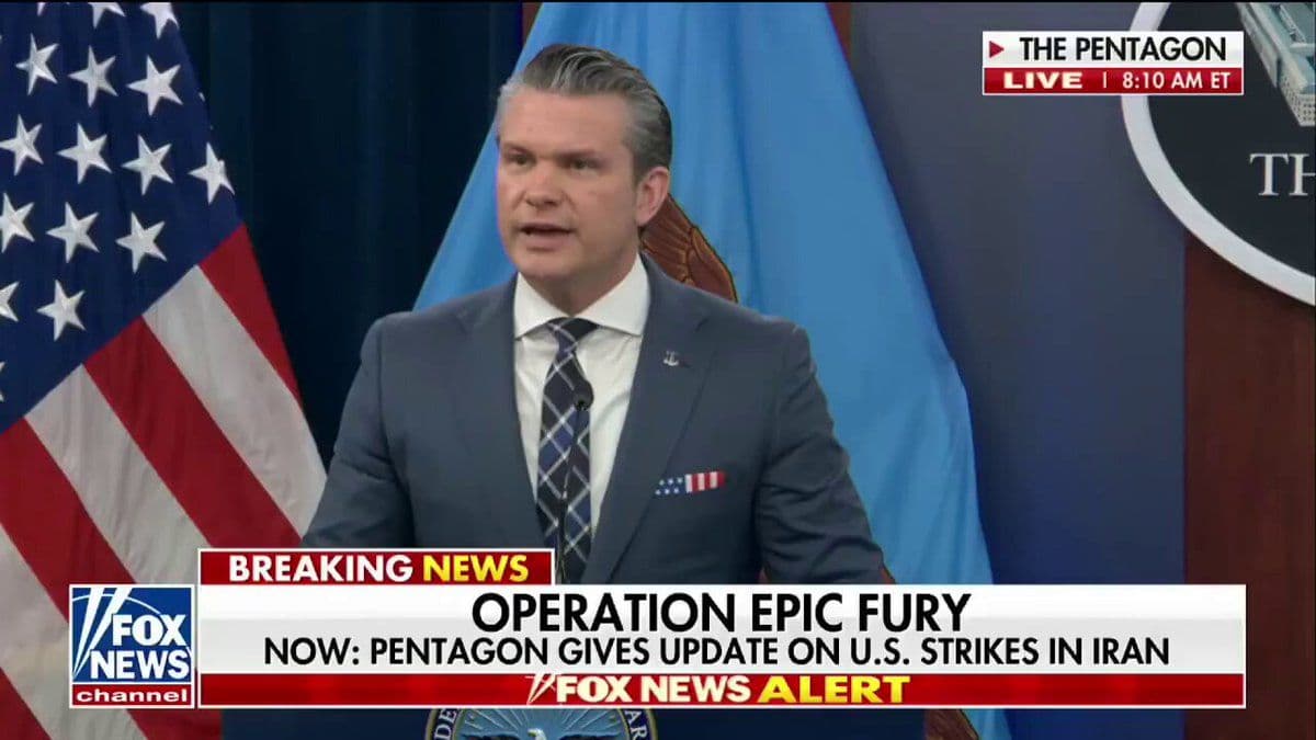 @Open Source Intel: Hegaeth: “The last job anyone in the world wants right now? Senior leader for the IRGC or Basij temp jobs, all of them. We've decided to share the ocean with Iran. We've given them the bottom half.”