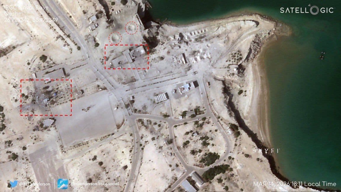 @Open Source Intel: A U.S. strike hit the IRGC’s Qeshm Island tunnel complex, leaving craters and damage to nearby facilities but failing to breach the hardened underground tunnels, leaving key assets likely intact. The