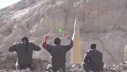 @Babak Taghvaee - The Crisis Watch: BREAKING: This video released by the IRGC Aerospace Force shows one of its Qadr-110 intermediate-range ballistic missiles being launched at Israel from what appears to be its missile base in Yazd, cen
