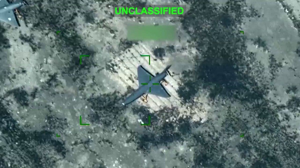@Babak Taghvaee - The Crisis Watch: BREAKING: CENTCOM has released drone footage recorded by multiple MQ-9A Reaper armed drones showing the destruction of Arash-2 and Shahed-136 loitering munitions operated by the Iranian Army Ground Fo