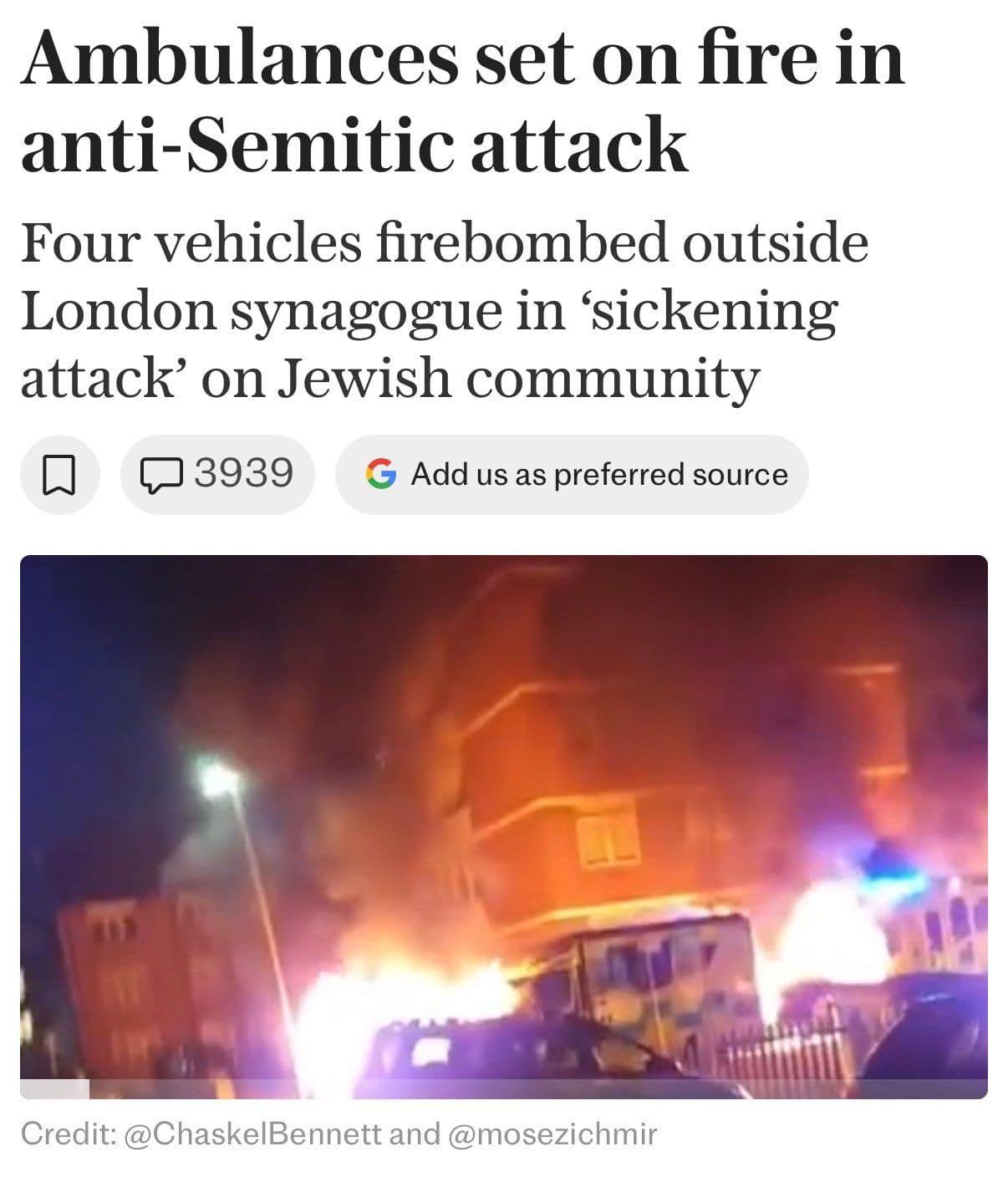 @𝐍𝐢𝐨𝐡 𝐁𝐞𝐫𝐠 🇮🇷 ✡︎: If the reports are true, an IRGC linked terrorist group called Ashab al-Yamin burned four Jewish charity ambulances in London in revenge for the regime in Iran being bombed.
Will Sadiq Khan finally c