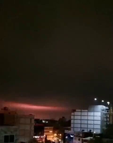 @Babak Taghvaee - The Crisis Watch: BREAKING: Reports from Alvand, Qazvin Province, indicate that an Israeli airstrike targeted the Alborz Industrial City, turning the sky red due to a massive fire involving highly flammable materials.