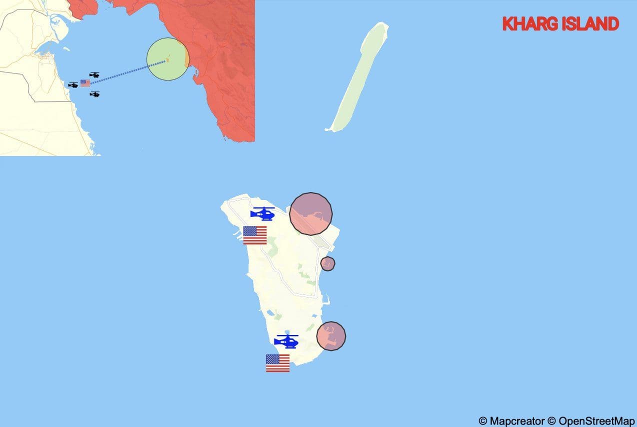 @WarMonitor🇺🇦🇬🇧: US Kharg Island operation assessment-FT:
-Kharg Island used as a bargaining chip to reopen strait of Hormuz Irans economic backbone.
-Troops landed on island via helicopter either marines or paratroo