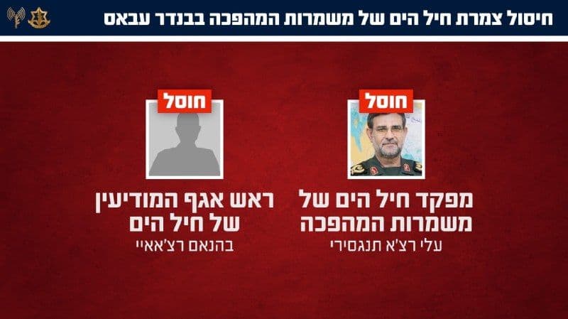 @Shin: #IDF 🇮🇱:
"The IDF eliminated the naval command leadership of the Revolutionary Guards - the force commander and head of intelligence division were eliminated
The Air Force, with precise intelligenc