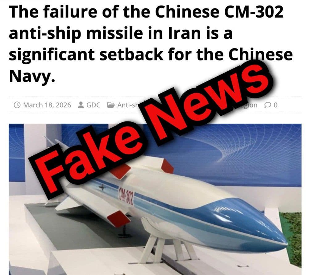 @Babak Taghvaee - The Crisis Watch: Neither the Iranian Navy nor the IRGC Navy has received even a single one of the so-called Chinese “carrier killer” CM-302 anti-ship missiles. I dedicated significant resources to monitoring these for