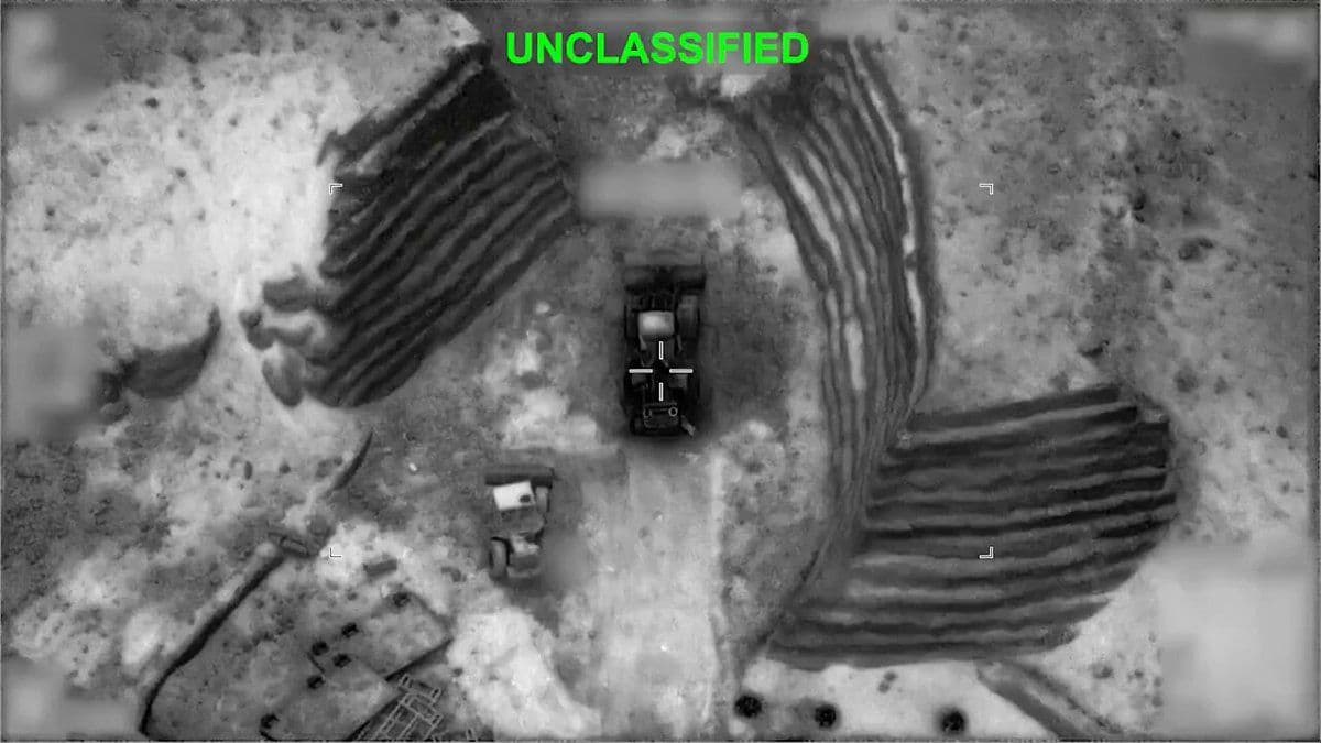 @Babak Taghvaee - The Crisis Watch: BREAKING: Video released by CENTCOM shows airstrikes conducted by MQ-9A Reaper armed drones of the U.S. Air Force targeting engineering equipment, including bulldozers, attempting to reopen tunnel ent