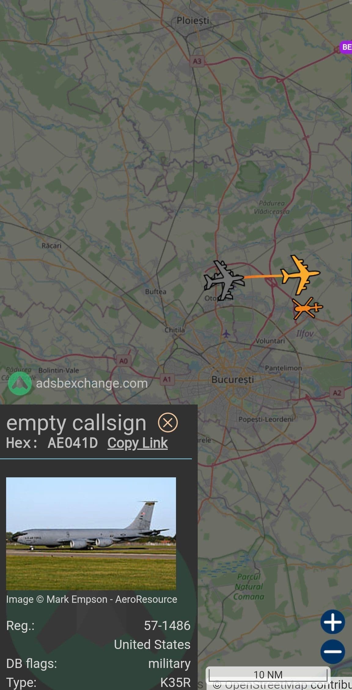 @Babak Taghvaee - The Crisis Watch: BREAKING: Three KC-135R Stratotankers of the U.S. Air Force Reserve are now departing Bucharest Airport in Romania to refuel U.S. Air Force B-52H heavy bombers flown from RAF Fairford, UK, that are se