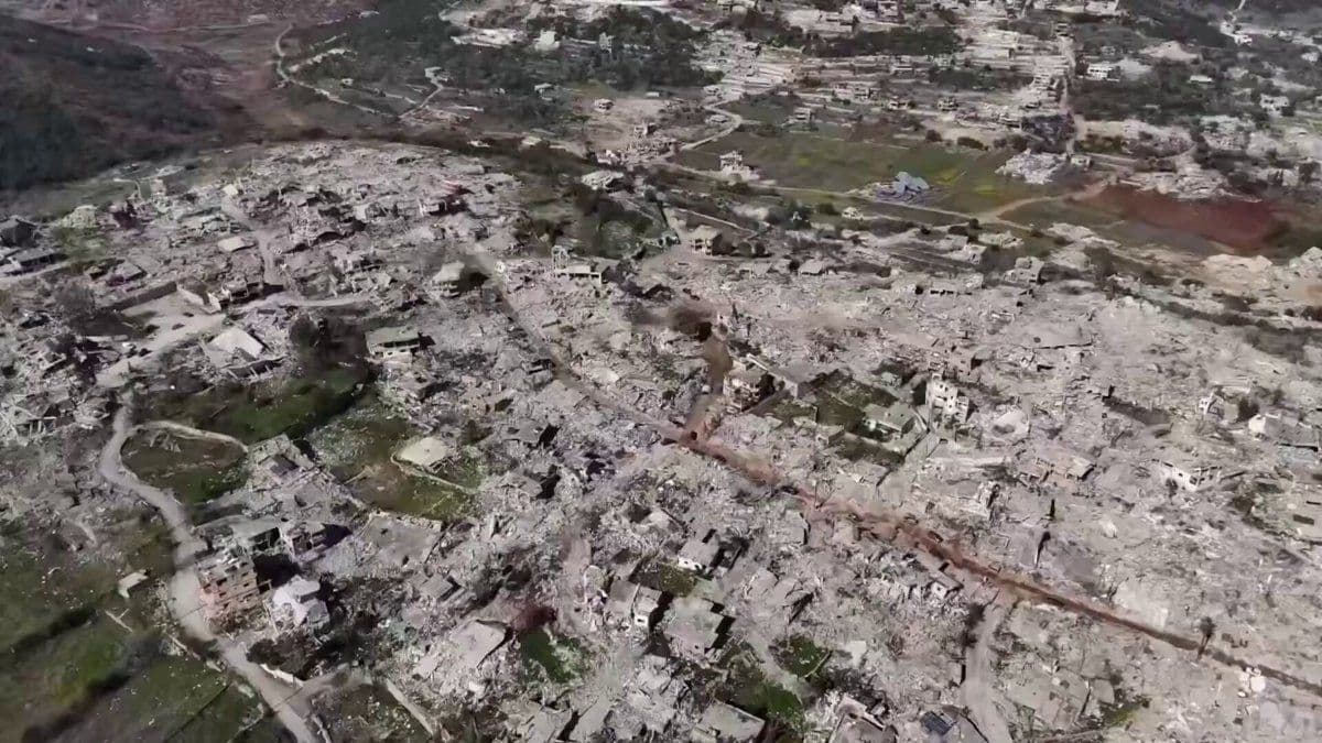 @Open Source Intel: Drone footage captures extensive damage in Aita al-Shaab, a Hezbollah stronghold in southern Lebanon, following Israeli airstrikes.