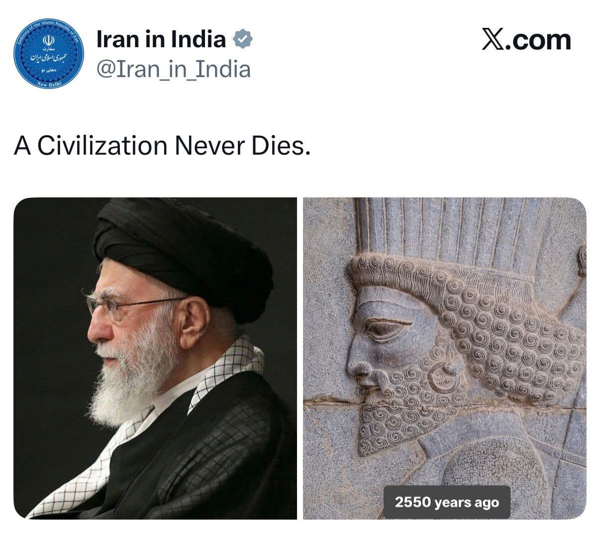 @𝐍𝐢𝐨𝐡 𝐁𝐞𝐫𝐠 🇮🇷 ✡︎: The funniest part about this is that Khamenei was a Seyed - meaning a direct descendant of Mohammad, which is why he wears a black turban.
He descends from Arabs, not Persians.