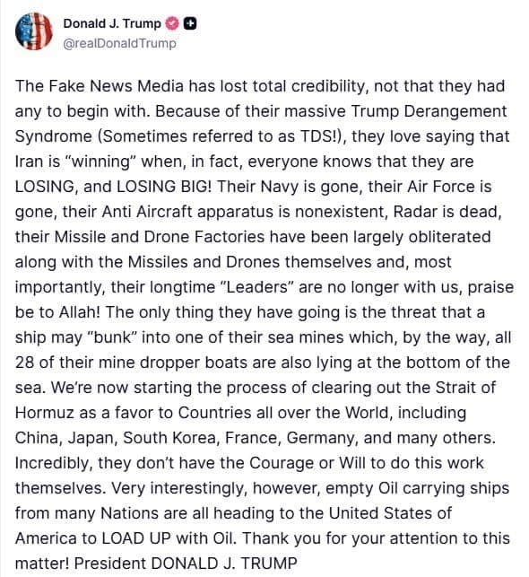 @Open Source Intel: Trump: The Fake News Media has lost total credibility, not that they had any to begin with. Because of their massive Trump Derangement Syndrome (Sometimes referred to as TDS!), they love saying that I