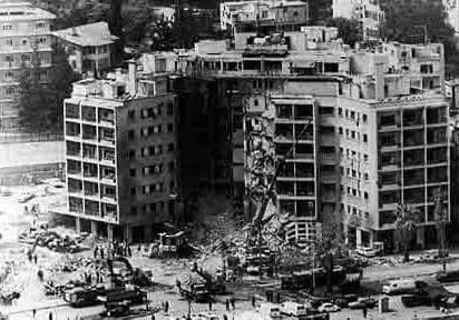 @Visegrád 24: On April 18th 1983, the organization which would later name itself Hezbollah carried out a suicide bombing attack against the U.S. Embassy in Beirut, 63 people, including 17 Americans.
A suicide bomb