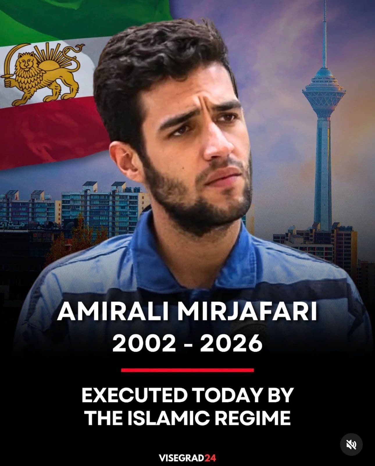 @Visegrád 24: The 24-year-old Iranian student and computer technician Amirali Miriafari was hanged by the Islamic regime in Iran today.
He was arrested during the anti-regime protests in January and accused of set