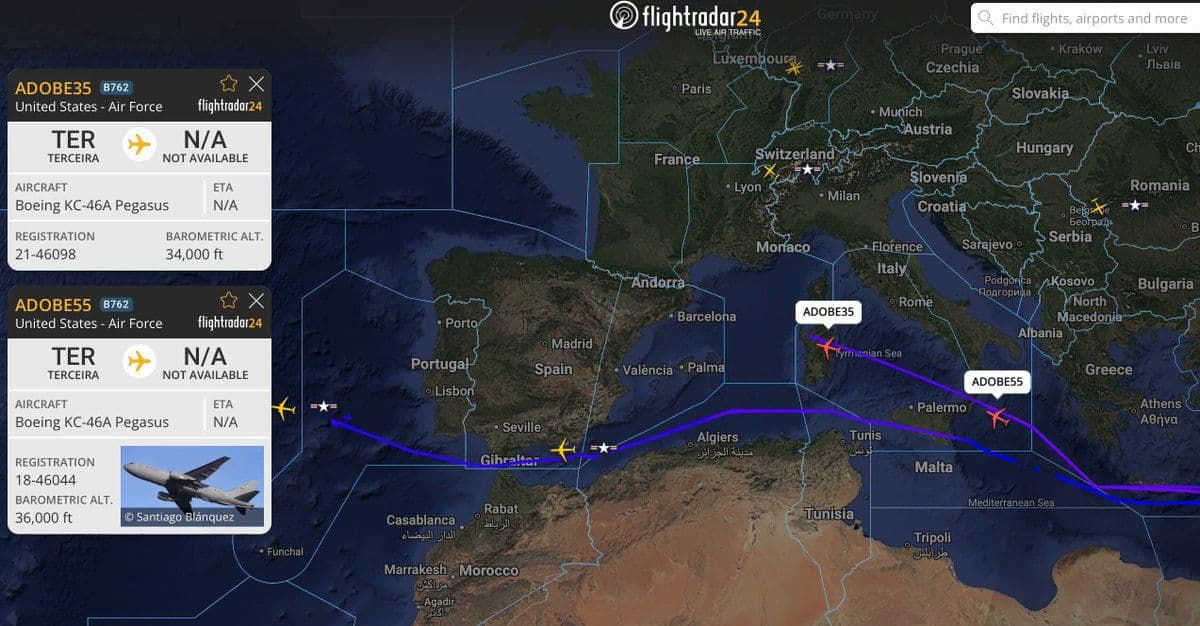 @WarMonitor🇺🇦🇬🇧: US tankers involved in Iran war defied Spanish airspace closures yesterday flying over the North of the country after dropping off several fighters to the Middle East.