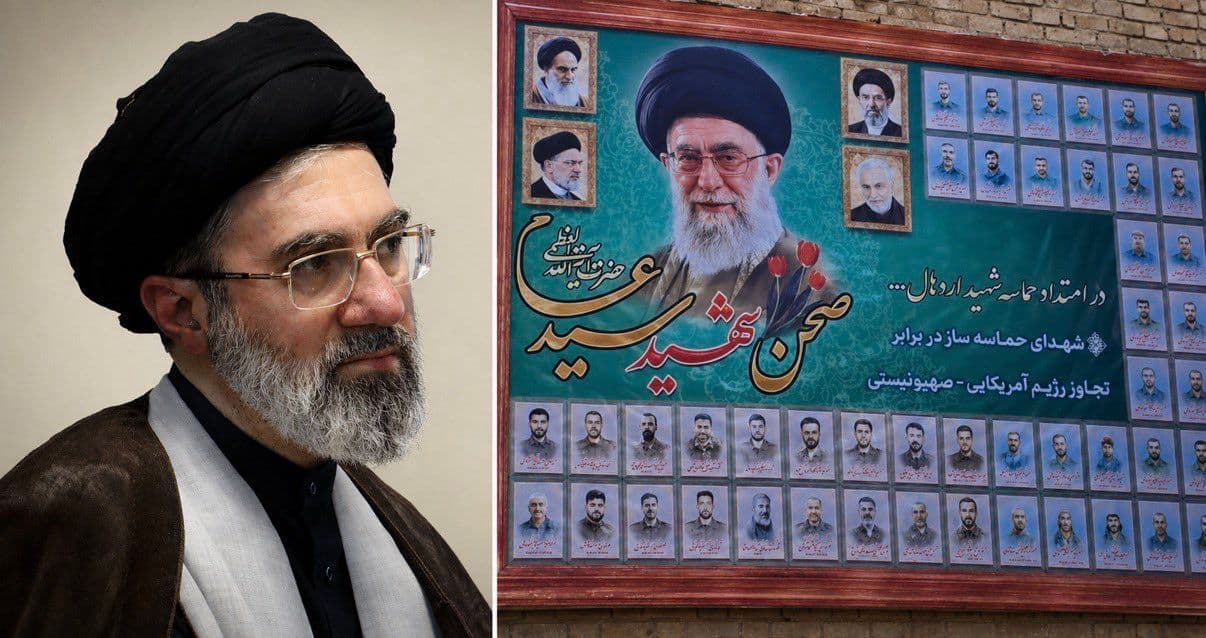 @𝐍𝐢𝐨𝐡 𝐁𝐞𝐫𝐠 🇮🇷 ✡︎: In other news:
Mojtaba Khamenei is likely dead.
That, or the regime in Iran unveiled a mural for their "martyrs" and put his face on it by mistake.