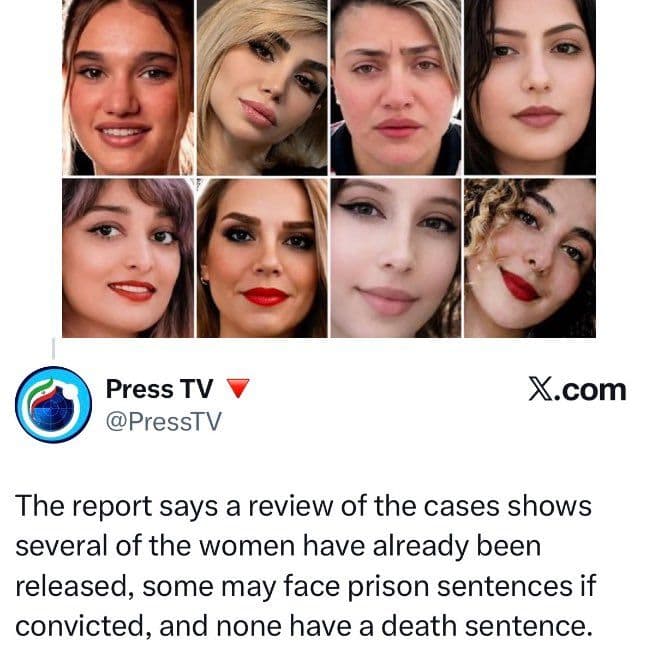 @𝐍𝐢𝐨𝐡 𝐁𝐞𝐫𝐠 🇮🇷 ✡︎: Everyone who claimed these 8 women were AI should be suspended. Even the regime in Iran's own media admits they are real.
It's absolutely disgusting how passionately everyone around the world seems t