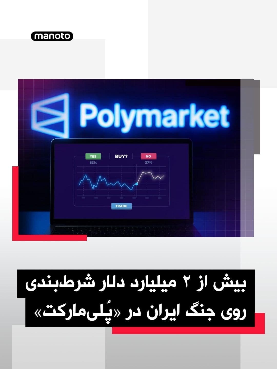 @اتاق خبر منوتو: تحلیل شبکه «انبیسی نیوز» نشان میدهد حجم شرطبندی جهانی روی جنگ ایران در پلتفرم «پُلیمارکت» از ۲ میلیارد دلار عبور کرده؛ موضوعی که نگرانیهای جدی اخلاقی و امنیتی ایجاد کرده است.
بر اساس گزارش «انب