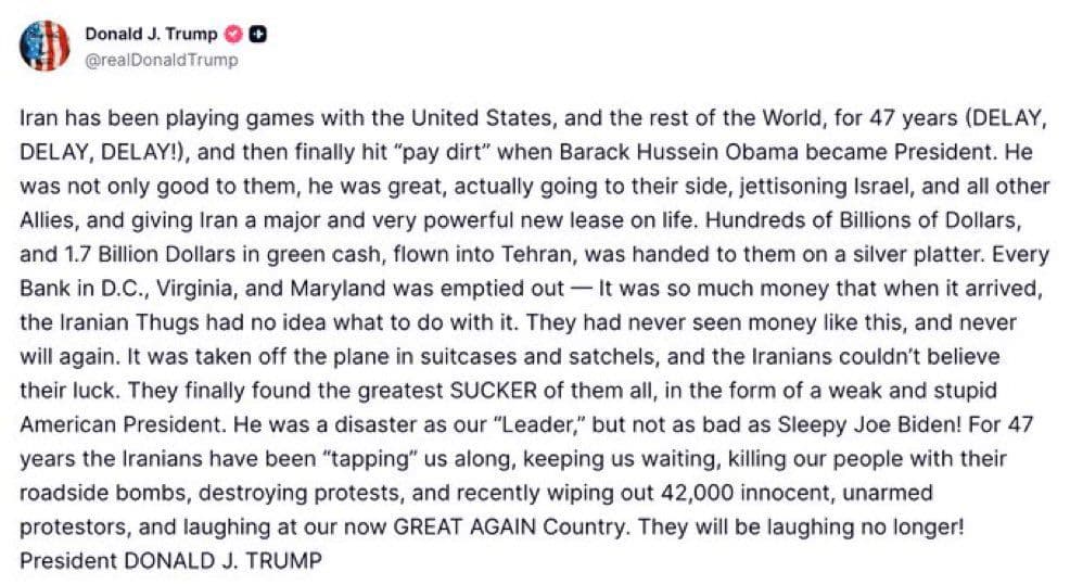 @𝐍𝐢𝐨𝐡 𝐁𝐞𝐫𝐠 🇮🇷 ✡︎: This is my only message to President Trump:
Finish the fight.
The regime in Iran is waiting you out, for you to leave office. For you to give up out of exhaustion.
Destroy them once and for all.
F