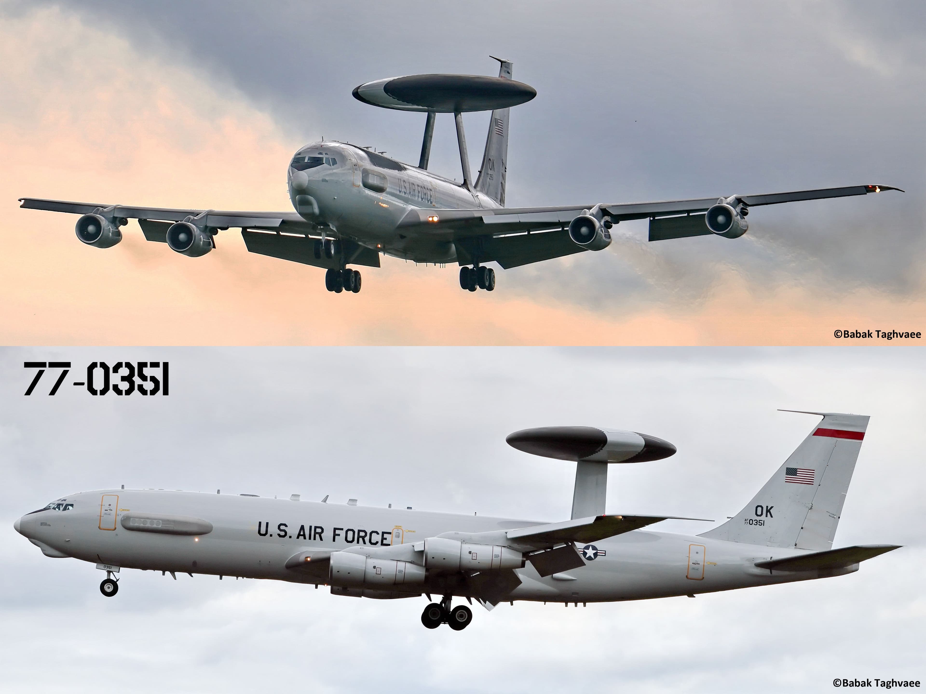 @Babak Taghvaee - The Crisis Watch: This is 77-0351, the newest guest of Prince Sultan Air Base in Saudi Arabia, replacing another E-3G of the United States Air Force which was slightly damaged in the IRGC's drone/missile strike on Marc