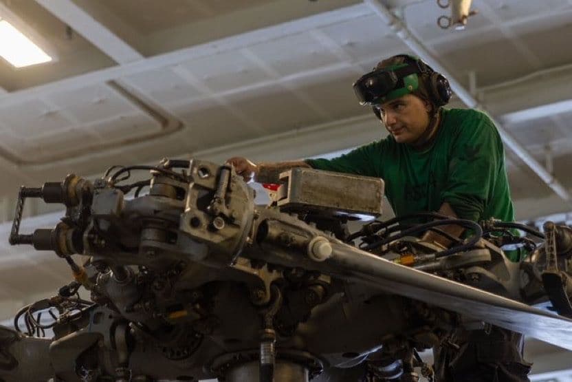 @Open Source Intel: U.S. Central Command (CENTCOM):
"U.S. Sailors perform routine maintenance on MH-60 Sea Hawk helicopters in the hangar bay of USS Abraham Lincoln (CVN 72), May 9."