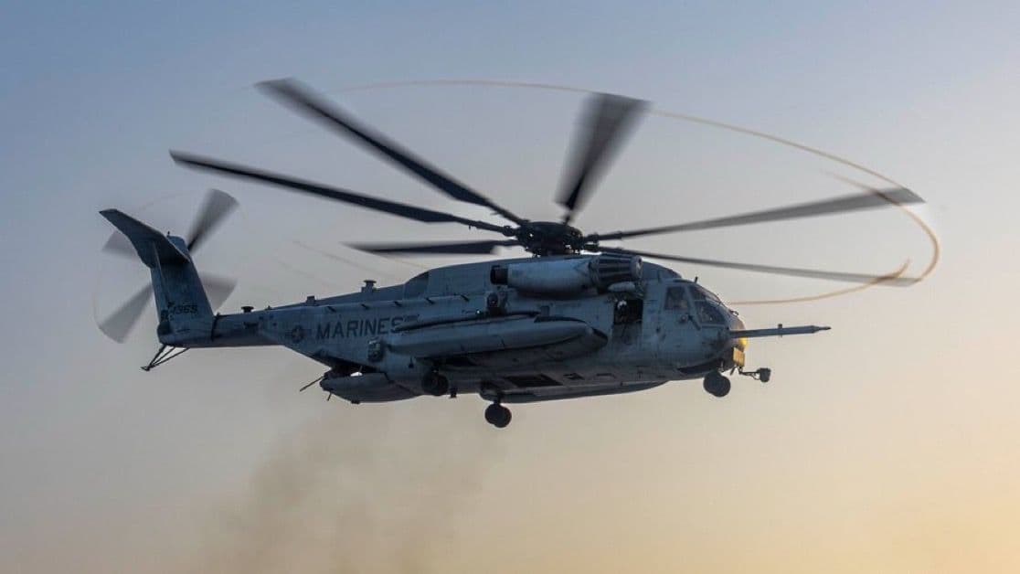 @Open Source Intel: U.S. Central Command (CENTCOM):
"A U.S. Marine Corps CH-53E heavy-lift helicopter takes off from the flight deck of USS Abraham Lincoln (CVN 72), May 15. The CH-53E can support rapid delivery of payl