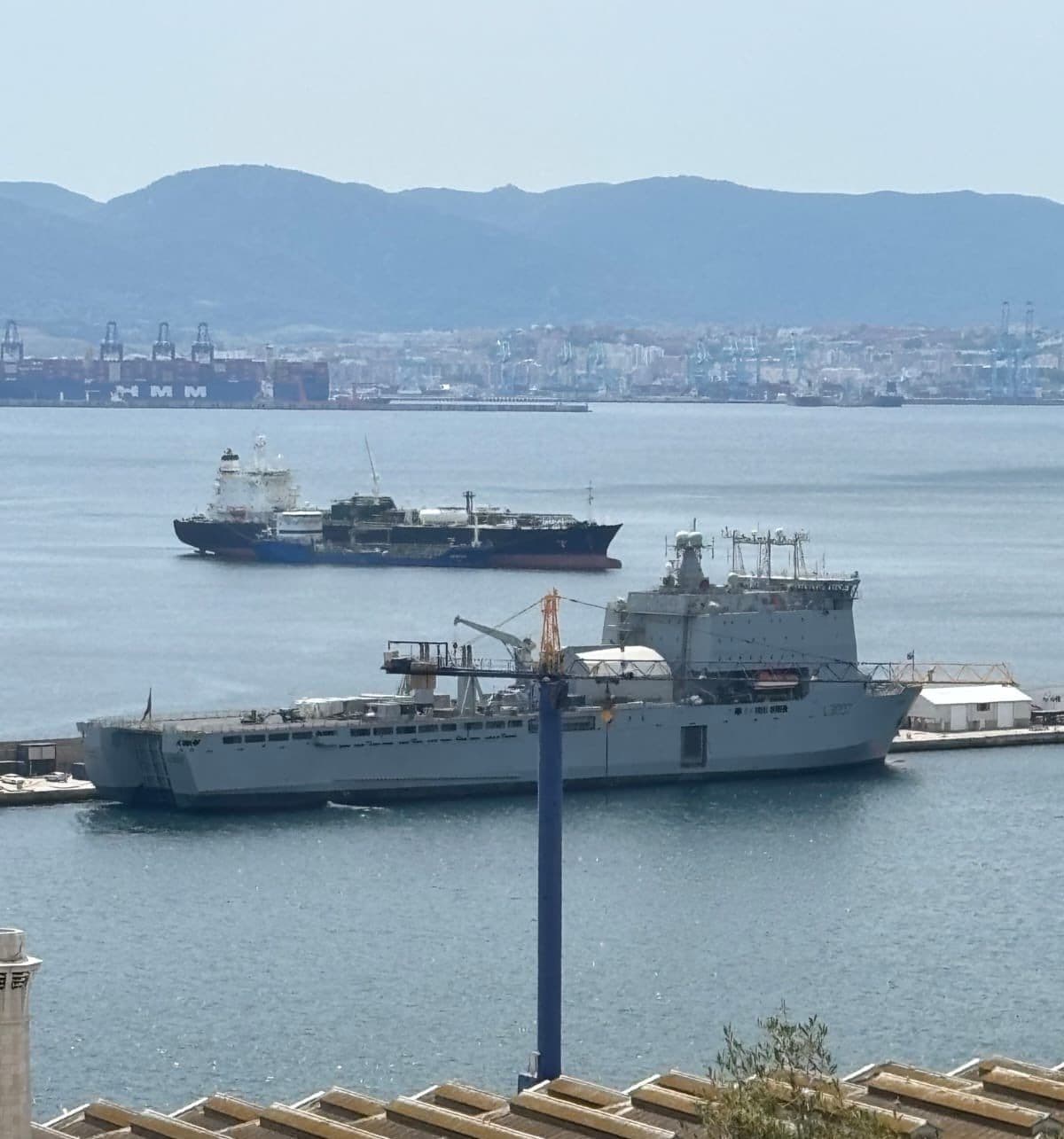 @Open Source Intel: EXCLUSIVE: HMS Lyme Bay seen loading ammunition, supplies, and mine-hunting sea drones in Gibraltar while en route to the Strait of Hormuz region.