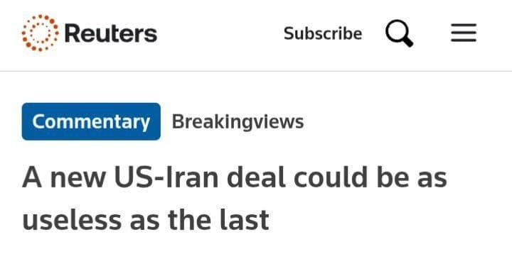 @✡︎𝐋𝐢𝐯𝐞𝐈𝐫𝐚𝐧𝐍𝐞𝐰𝐬🇮🇷🇮🇱: ⚡🇺🇸🦀Reuters reported that a potential new agreement between the United States and the terrorist regime of the Islamic Republic may, like previous agreements, ultimately lack any real and lasting ac