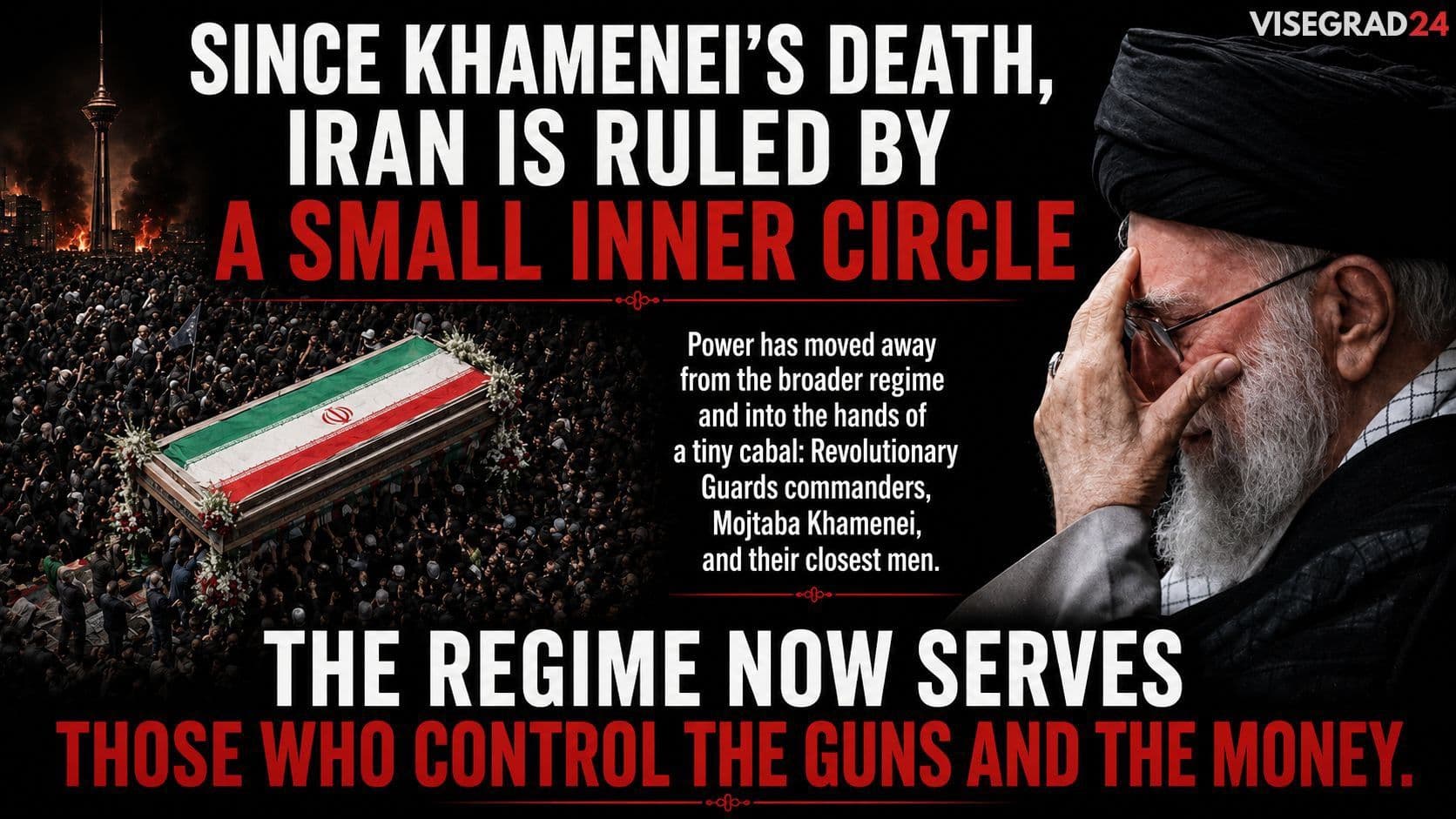 @Visegrád 24: The Islamic regime in Iran has announced that it will bury the dictator Ayatollah Khamenei in the next few days.
Meanwhile, the power dynamics within the regime reveal that since his death, power ha