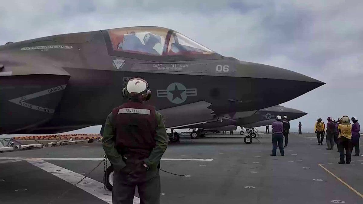 @Open Source Intel: CENTCOM: “F-35 fighter jets take off and land aboard USS Tripoli (LHA 7), the flagship for the Tripoli Amphibious Ready Group/31st Marine Expeditionary Unit. U.S. Sailors and Marines are operating in