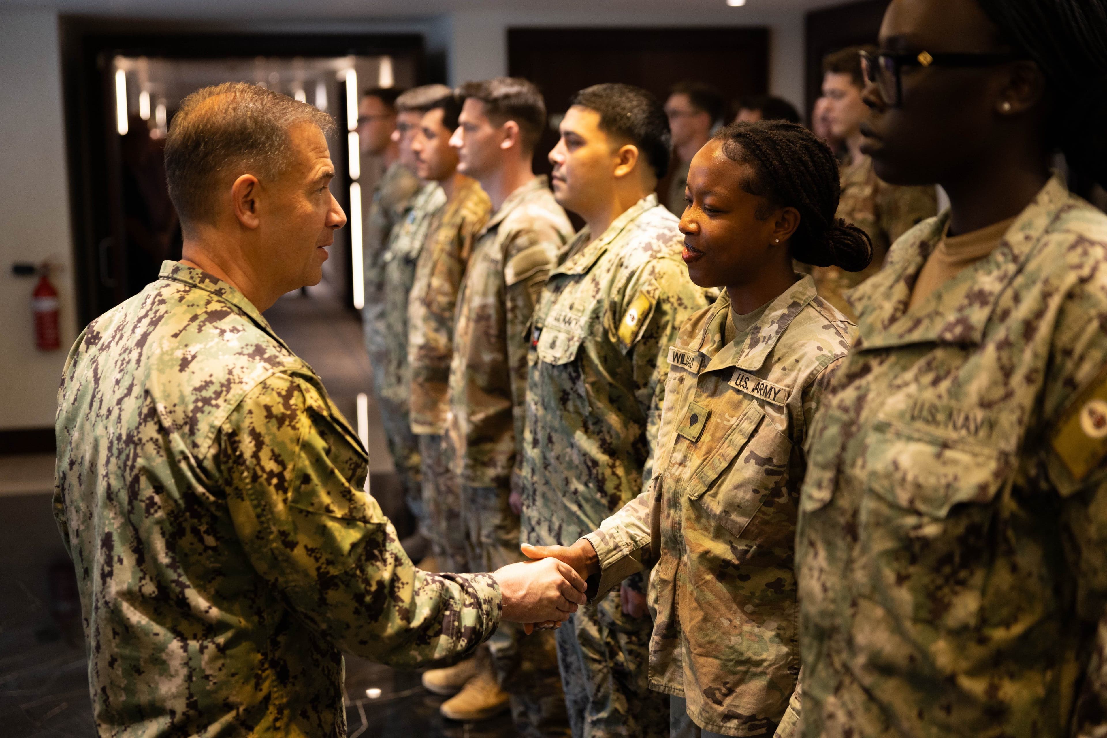 @U.S. Central Command: “Today, I was proud to recognize American Soldiers and Sailors assigned to a Joint Counter-Unmanned Aerial System (C-UAS) unit in Bahrain for their exceptional performance in shooting down 14 Iranian