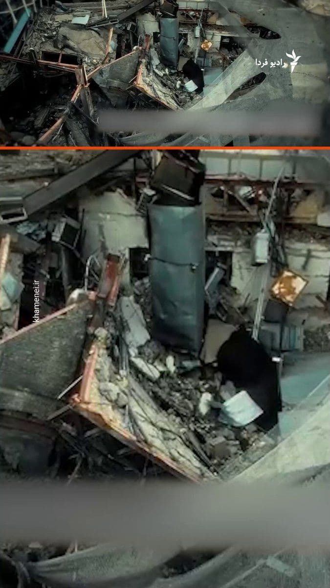 @RadioFarda|راديو فردا: 🔸 The official website of Ali Khamenei, on Wednesday, July 7, published for the first time images of the site of his killing in a segment of a video clip.
🔸 In these images, the ruins left from the