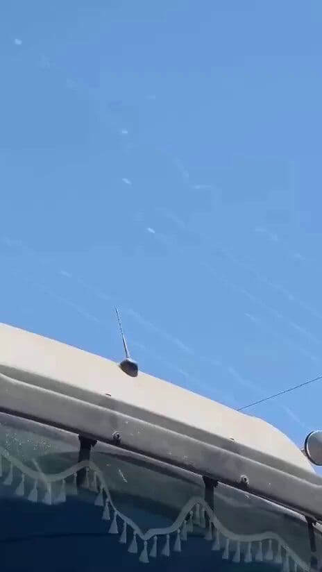 @Babak Taghvaee - The Crisis Watch: BREAKING: Two videos show the second wave of the IRGC Aerospace Force's ballistic missile strike on Muwaffaq Salti Air Base in Jordan. You can see a U.S. Army Patriot PAC-3 air defense battery protect